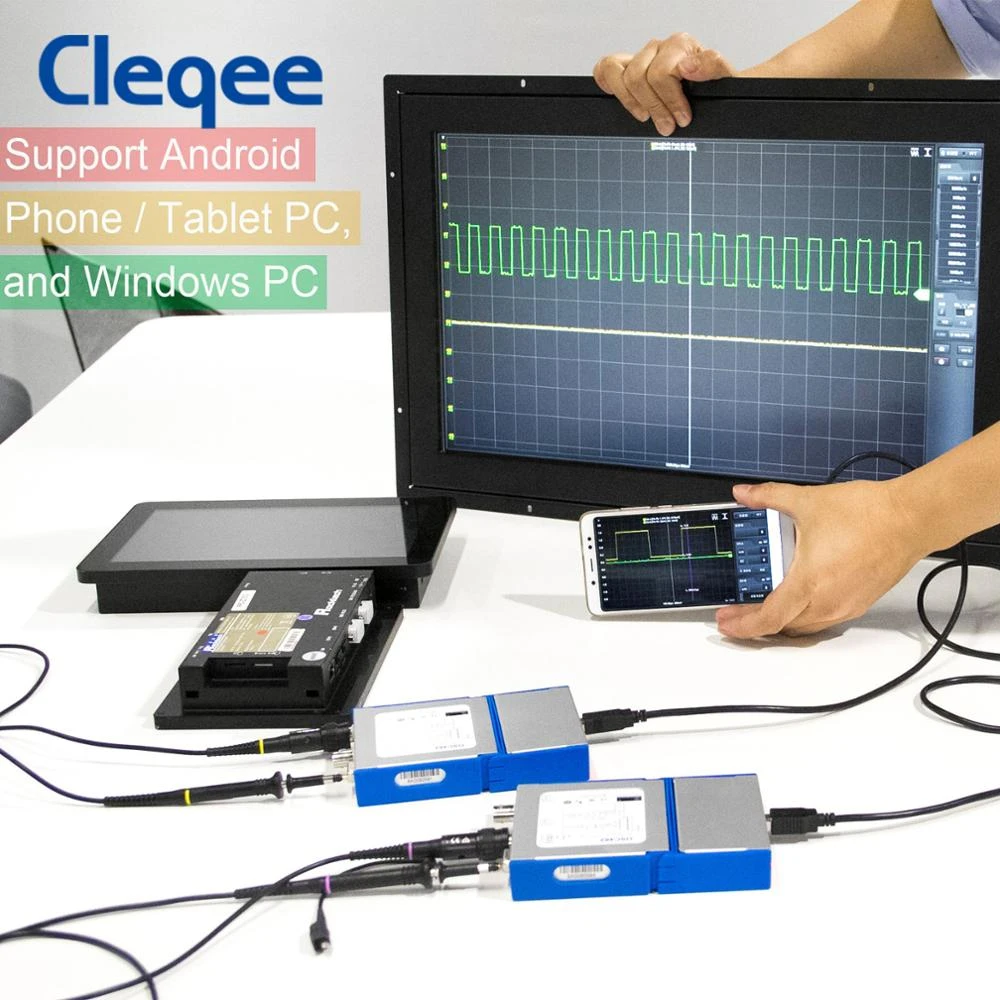 Cleqee C5 mhz 50mhz Android Pc Virtual Digital Oscilloscope Handheld Type m 50m Signal Generator Logic Analyzer Function Oscilloscopes Aliexpress