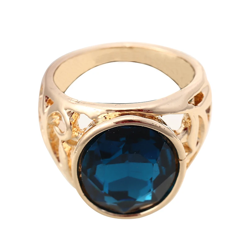 Роскошное Золотое кольцо с полым ремешком, Трендовое кольцо с голубым камнем, геометрическое металлическое кольцо на палец, Shellhard, женские свадебные ювелирные изделия, подарок, bisuteria mujer