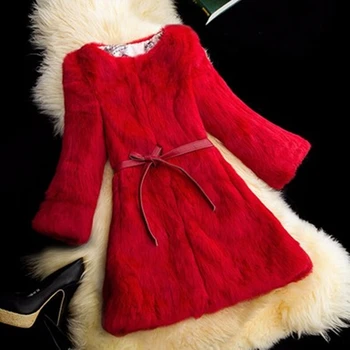 

Full Real Pelt Rabbit Fur Coat 2020 Winter New 100% Pure Whole Skin Rabbit Fur Long Jacket Factory Wholesale Retail Discount