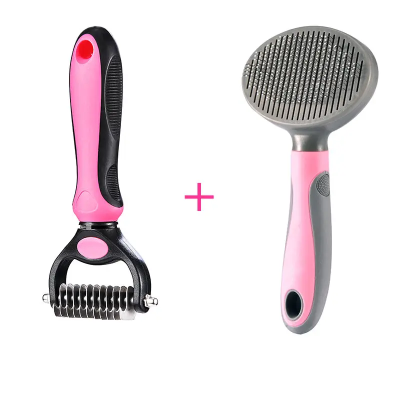Add scattered pink Xiaomi Youpin Huisdier Pet Kat Ontharing Borstel Haar Verlies триммер Kam voor Каттен CombPet уход Gereedschap - Цвет: Add scattered pink
