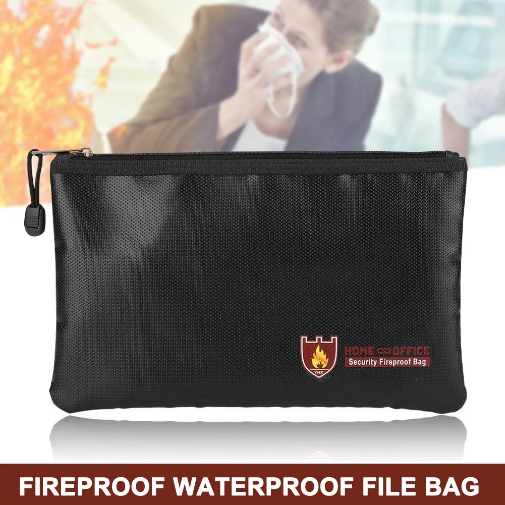 Fireproof Document Pouch Fire Resistant Waterproof Bag Money Files Safety C6L5 