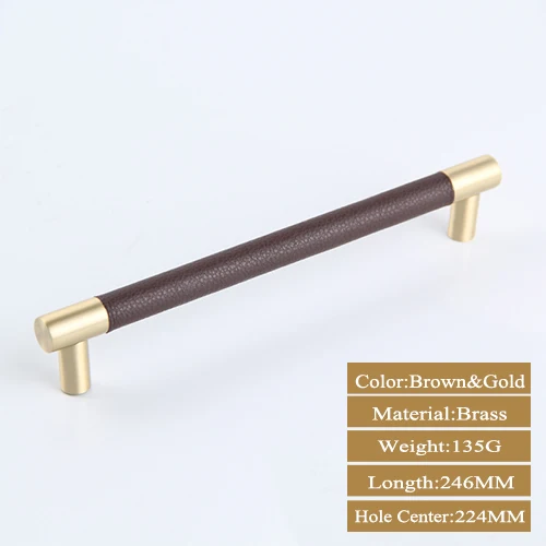 Кабинет ручки шкаф тянуть ручки ручка кухонного шкафа - Цвет: Brown Gold 224MM