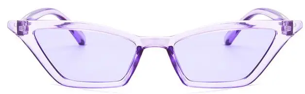 Новинка, кошачий глаз, солнцезащитные очки для женщин, маленькие, Ретро стиль, фирменный дизайн, солнцезащитные очки, Ретро стиль, желтые, для девушек, солнцезащитные очки, женские оттенки - Цвет линз: Clear purple