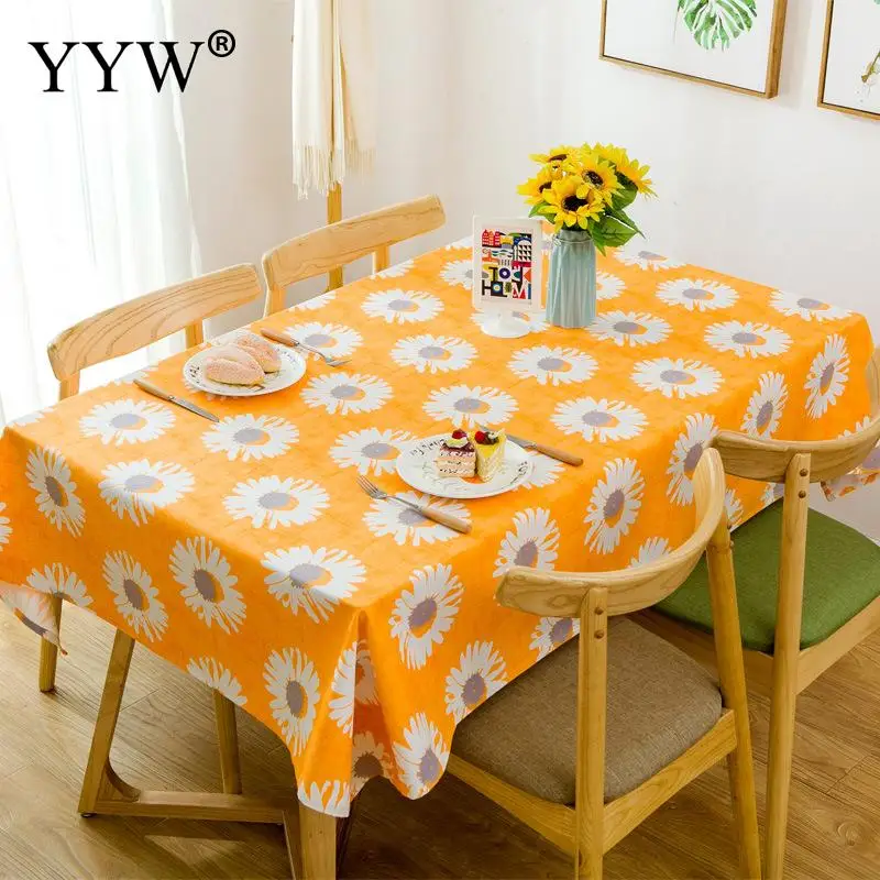 

Daisy Rural Tablecloth Table Cover Picnic Oil-Proof Table Cloth Cotton Fabric Toalha De Mesa Obrus Rectangular Tablecloths Decor