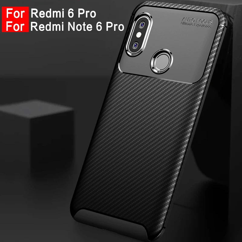 Best Carbon Fiber Shockproof Soft Matte Silicon Phone Back Case For XIAOMI Redmi 6A 6 Pro Note 6 Pro 5 Plus Armor TPU Cover Fundas