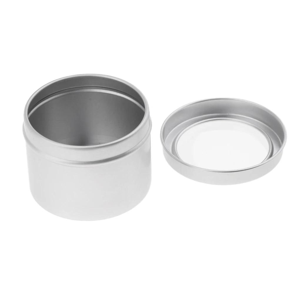 5pcs 60ml Empty Cosmetic Pots Lip Balm Container Jar Small Powder Silver Aluminum Tins with Clear Lid