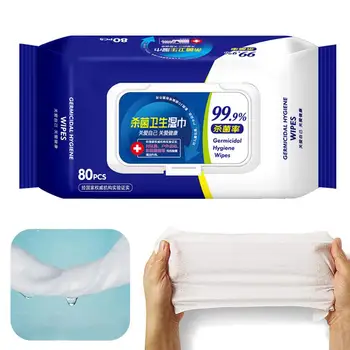 

80Pcs/Bag Portable Sterilization Disinfection Flip Cover Hand Cleaning Wet Wipes Tissue Skin Care Cleaning Tissue Box
