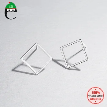 

Square Earrings Genuine 925 Sterling Silver Stud Earring Fashion Jewelry Gift For Women Wholesale Price DS1968