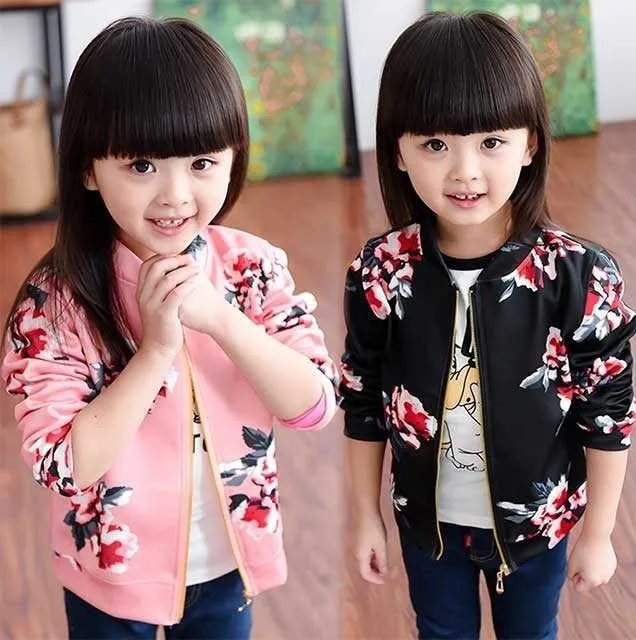 

Girls Spring Coat 2018 New Style Korean-style Big Kid Baseball Uniform Children Spring And Autumn Jacket 4-15-Year-Old Spring Co