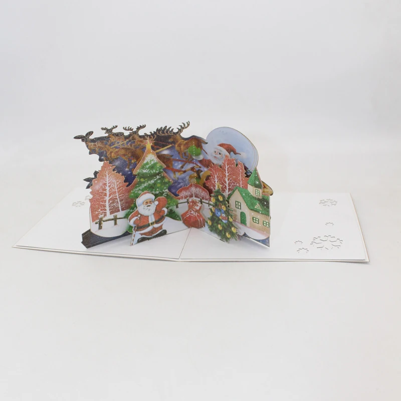  3D Handmade Chiristmas Carnival Village Paper Invitation Greeting Cards PostCard Merry Christmas Ch - 4.00032E+12