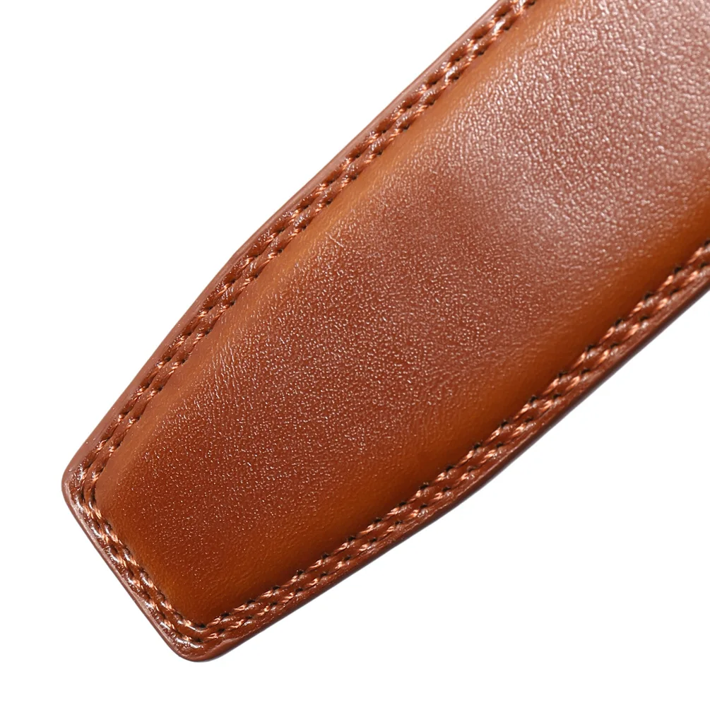 3.5cm Classic Business Office Black Brown Genuine Cow Leather Belts For Men Luxury Designer Automatic Buckle Formal Strap Male
