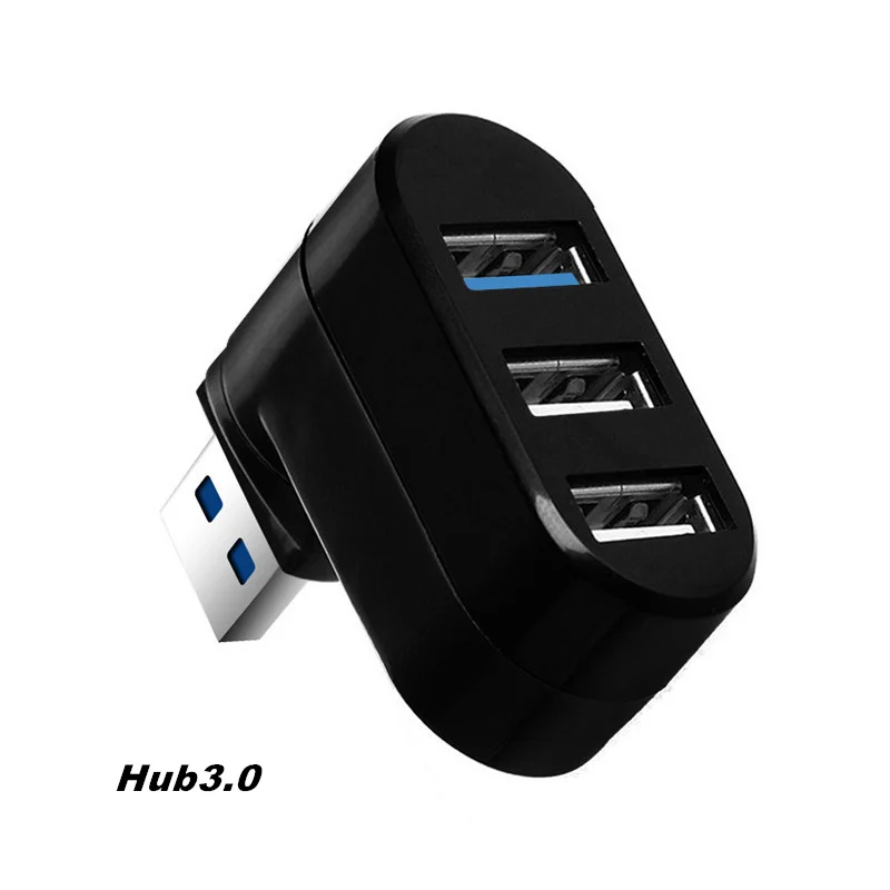 Hub3.0 black 3-в-1 USB2.0/3,0 Порты концентратор высокой Скорость вращающийся разветвитель для ПК/разъем для ноутбука оборудование адаптер 270 градусов вращения - Цвет: Hub3.0 black