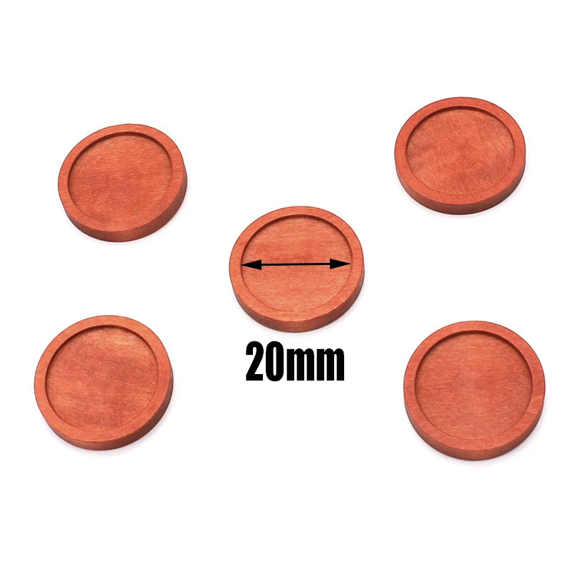 brown 20mm 10 шт. дерево кабошон настройки подвески Цепочки и ожерелья пустая Камея основа подвески Лотки для изготовления ювелирных изделий 12/20/25/30 мм внутренняя Размеры - Цвет: brown 20mm