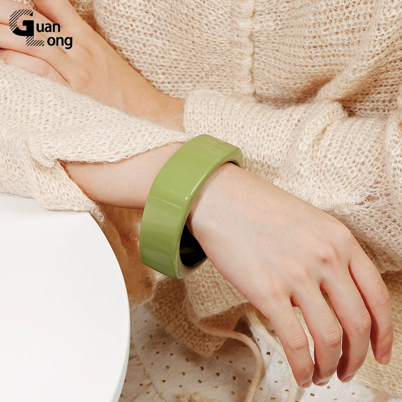 Acrylic Square Cuff Bracelets Bangle for Women