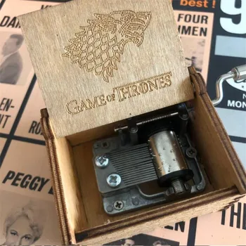 

Movie Game of Thrones Music Box Cosplay Props Stark Direwolf Hand Cranking Classic Fancy Gift