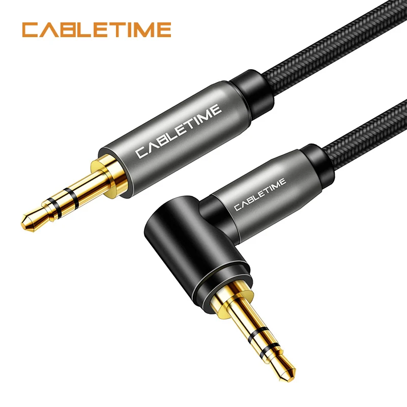 

Cabletime Jack 3.5mm Stereo AUX Cable Right Angle Audio Cable 3.5mm Headphone Speaker Cable for Car Headphones Xiaomi Beats N227