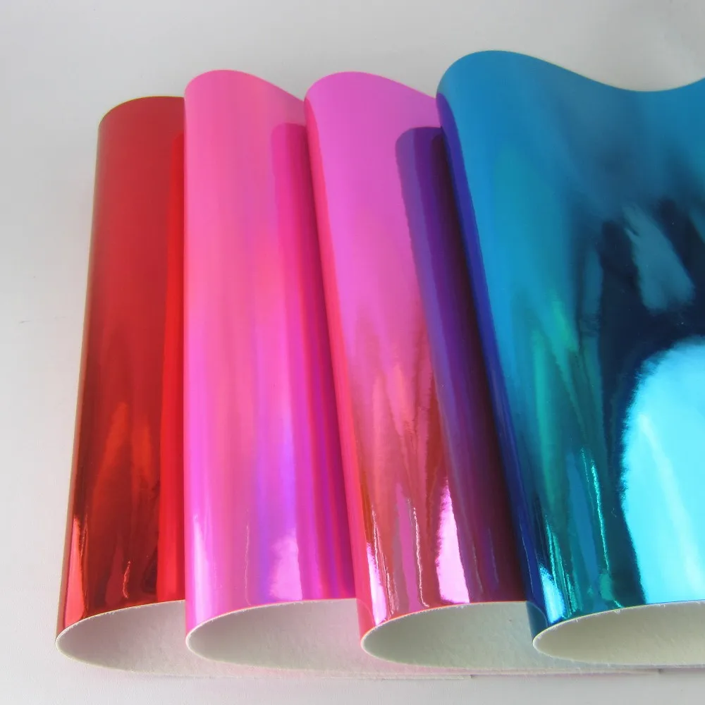 Leather fabric high light mirror plain solid silver gold faux synthetic leather fabric for gift boxes bow DIY bags CN062