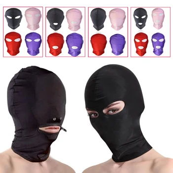 Fetish Open Mouth Hood Mask Breathable Mask Adult Game Erotic  Party Mask Hood Sexy Eye Mask BDSM Headgear Slave Bondage Sex Toy 1