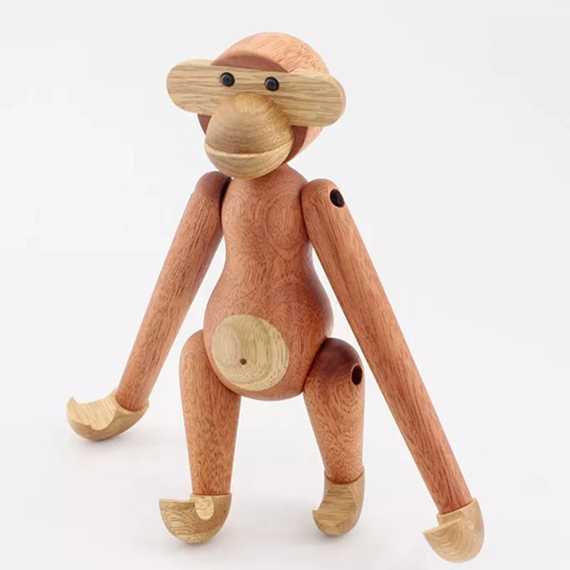 

1 Pcs Solid wood Danish Monkey Nordic Style Decorations Genji Animal Log Hanging Wall Monkey Coffee shop Office Bar Decoration