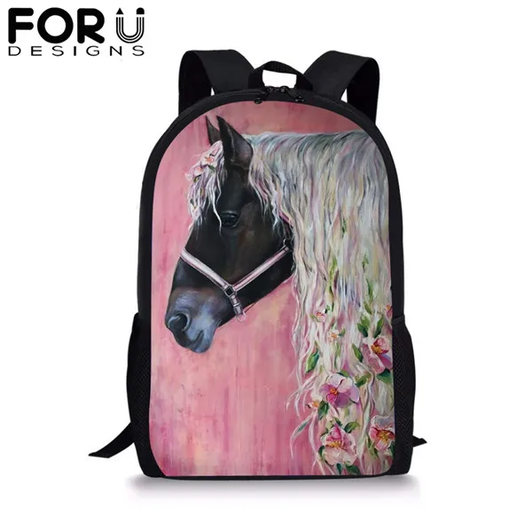 FORUDESIGNS/3 шт./компл. рюкзак для девочек с рисунком лошади школьный детский подарок для мальчиков сумка для книг дорожная сумка - Цвет: CDYH1544C