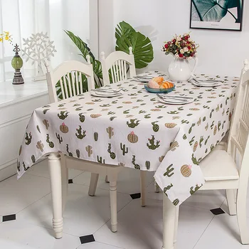 

Free Shipping Nordic Style Geometry Printed Cotton&Polyester Dust Proof Tablecloth