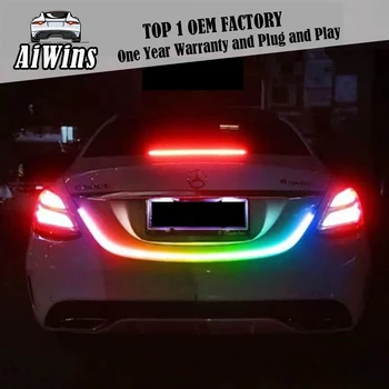 

Car tail decoration LED accessories Light Dynamic Streamer Floating LED Strip 12v Auto Trunk Tail Brake Running Turn Signal Lamp