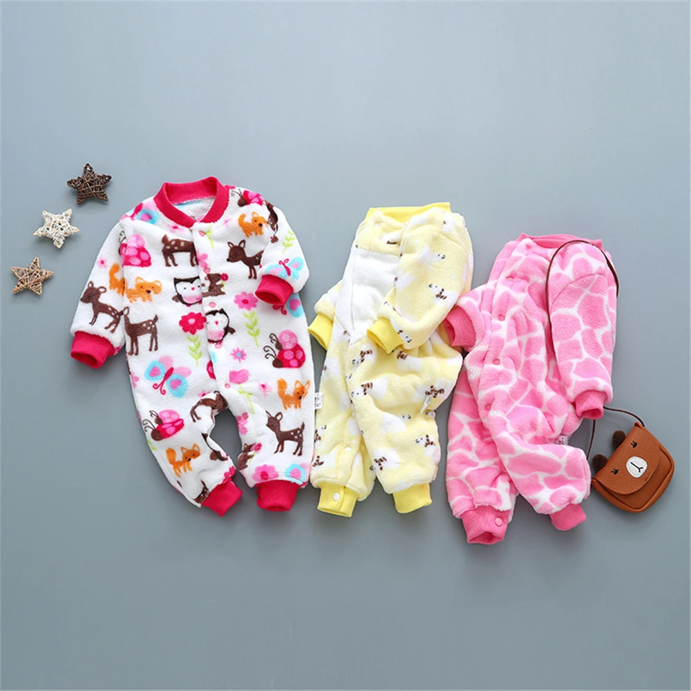 Одежда для малышей от 3 до 18 месяцев фланелевые комбинезоны для новорожденных, рождественские костюмы, осенне-зимние комбинезоны, Рождественская Детская одежда для мальчиков и девочек