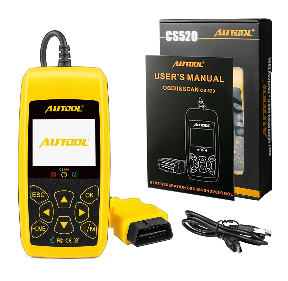 AUTOOL CS520 автомобильный водонепроницаемый полный OBD2 сканер Код двигателя читатель Creader OBDII автоматический диагностический инструмент PK AD310 ELM327 сканирующий инструмент