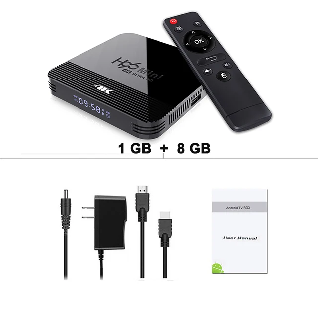 1G 8G Normal Remote H96 мини H8 Android 9,0 ТВ приставка 4K Смарт ТВ приставка H.265 2,4G 5G Wifi Google плеер четырехъядерный медиаплеер Netflix Bluetooth 4,0 - Цвет: 1G 8G Normal Remote