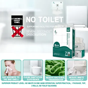

8 Packs 3600 Sheets Toilet Paper Towels Oil Wiping Disposable Kitchen Table Dish Cleaning Paper Raw Wood Pumping Paper