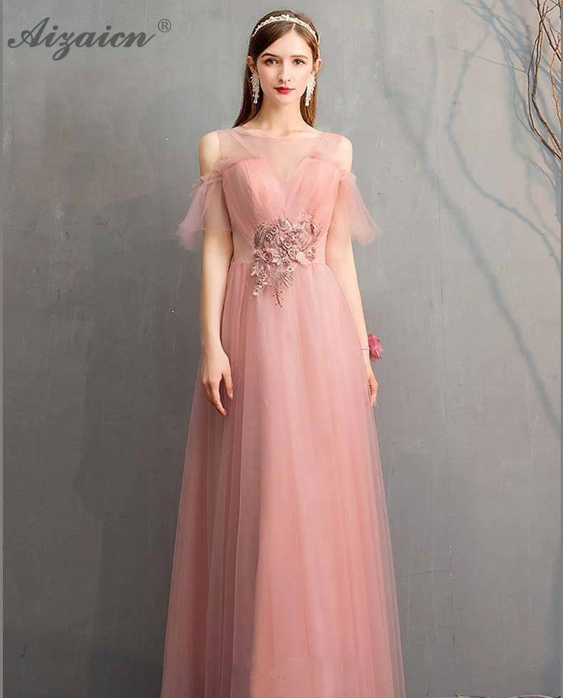 Платья для сестер летние новые розовые элегантные юбки из пряжи Длинные Cheongsam современное платье подружки невесты Qi Pao женское китайское