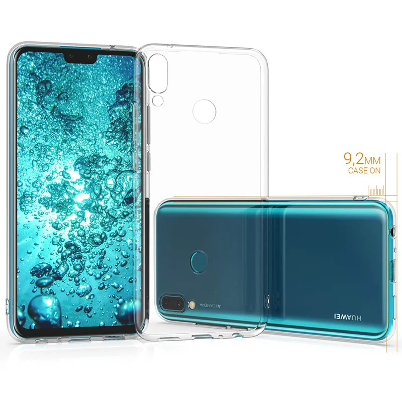 Cover Compatibile Con Huawei Y9 (2019) – Custodia Sottile In Silicone TPU, Blu Farfalla, Anti-Urto E Anti-Graffio