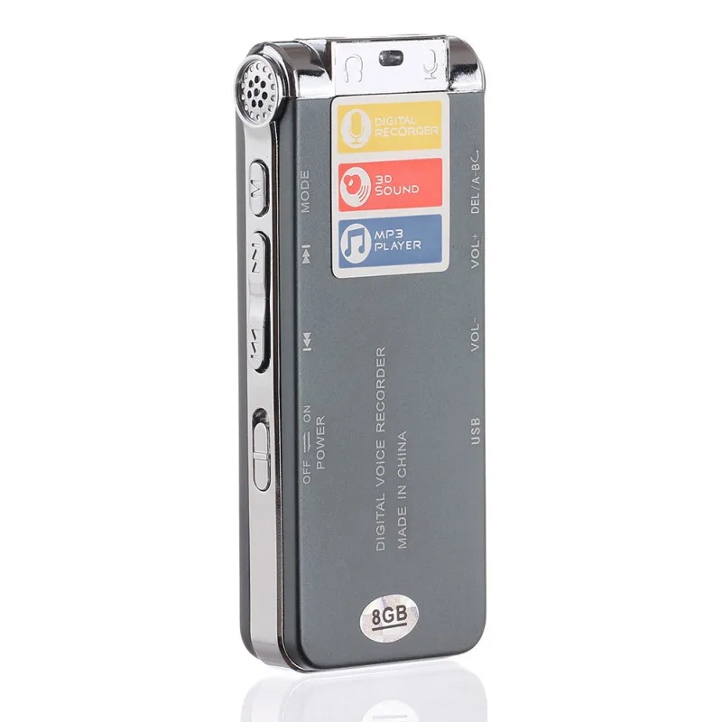 8 ГБ/16 Гб Диктофон ЖК-экран перезаряжаемый цифровой аудио звук Запись MP3 плеер