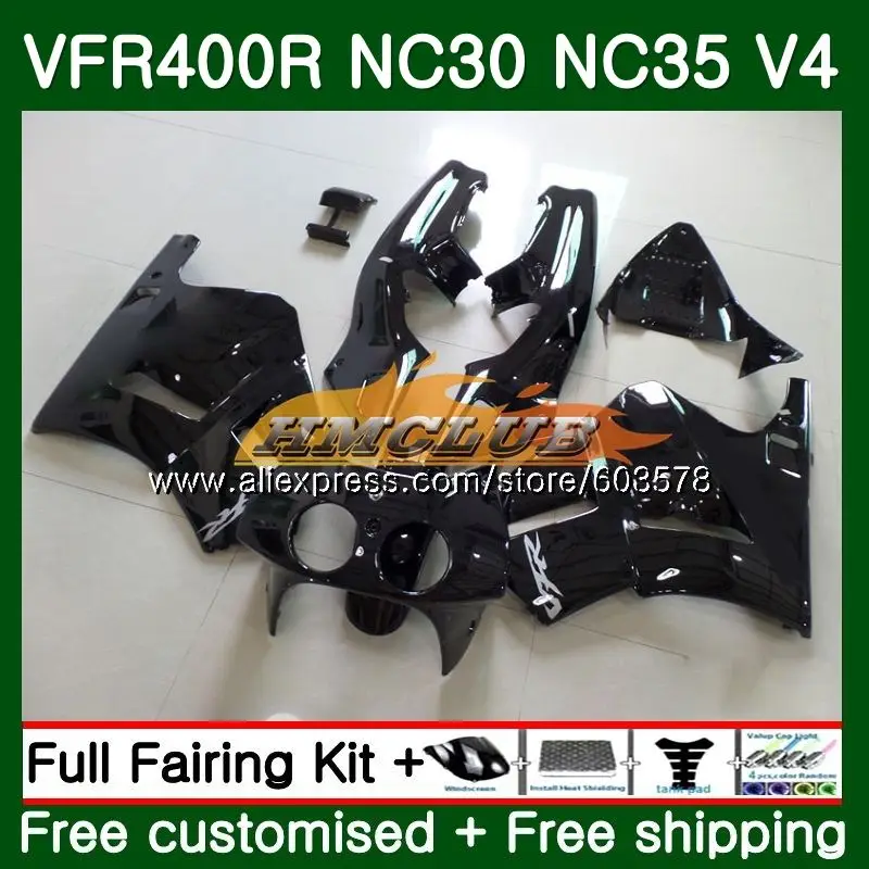 VFR400 R для HONDA VFR400R NC35 1993 1994 1995 1996 1997 1998 99CL. 10 глянцевый черный ЛРВ 400 R NC24 93 94 95 96 97 98 обтекатель