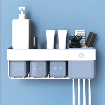 

Bathroom Suction Toothbrush Holder Shelf Toilet Douyin Same Toothbrush Brush Cup Mouthwash Cup Set Toothpaste Toothbrush Rack
