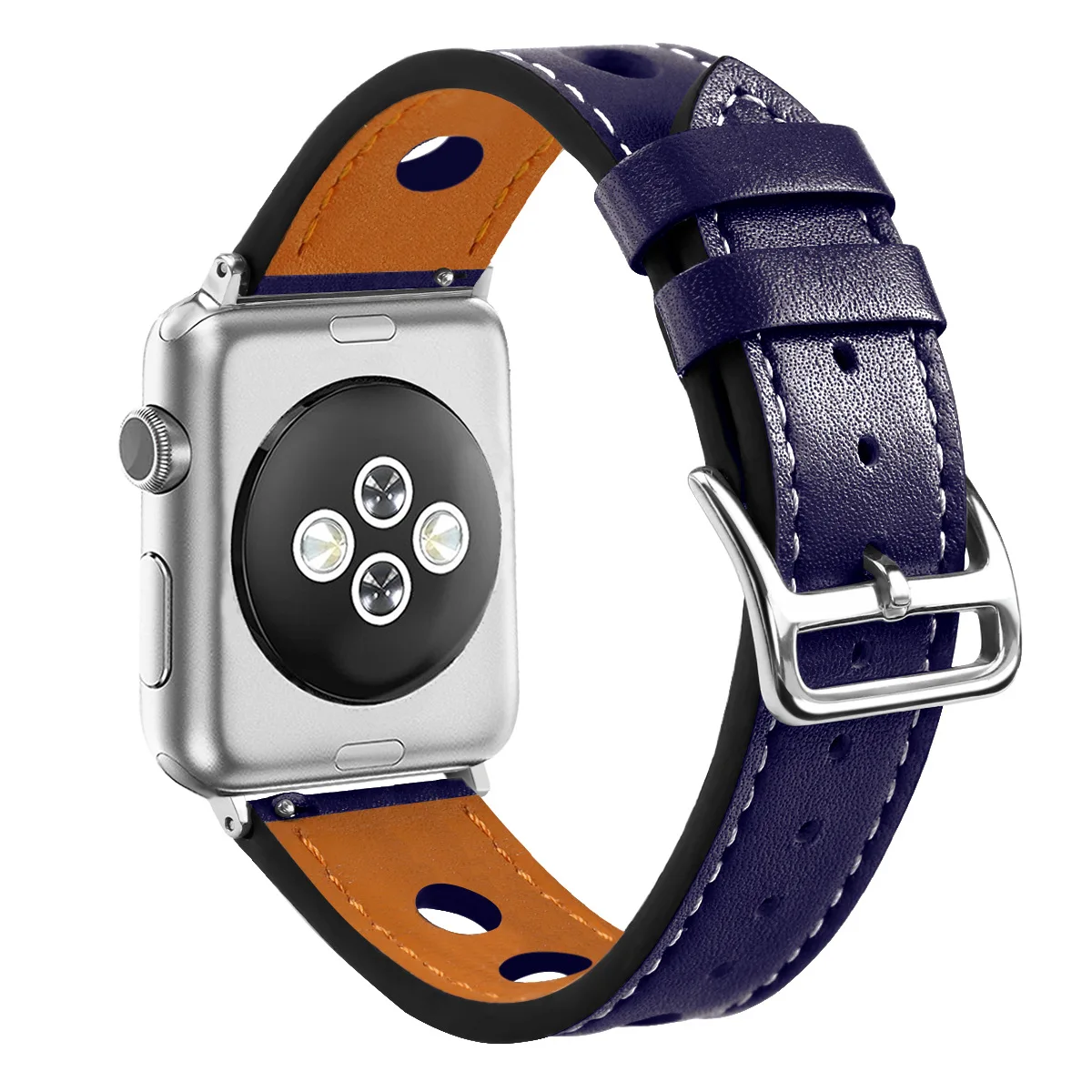 Midnight blue Кожаный ремешок для apple watch band 5 4 44 мм 40 мм iwatch correa 3 2 42 мм 38 мм браслет для часов аксессуары для apple watch - Цвет ремешка: Midnight blue