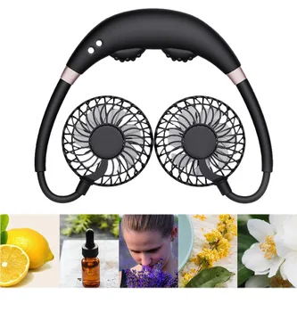 

Portable Fan Hanging Neck Fan Massage Fan with RGB Light and 3 Adjustable Wind Speed ​​for Classroom Sport Office Travel