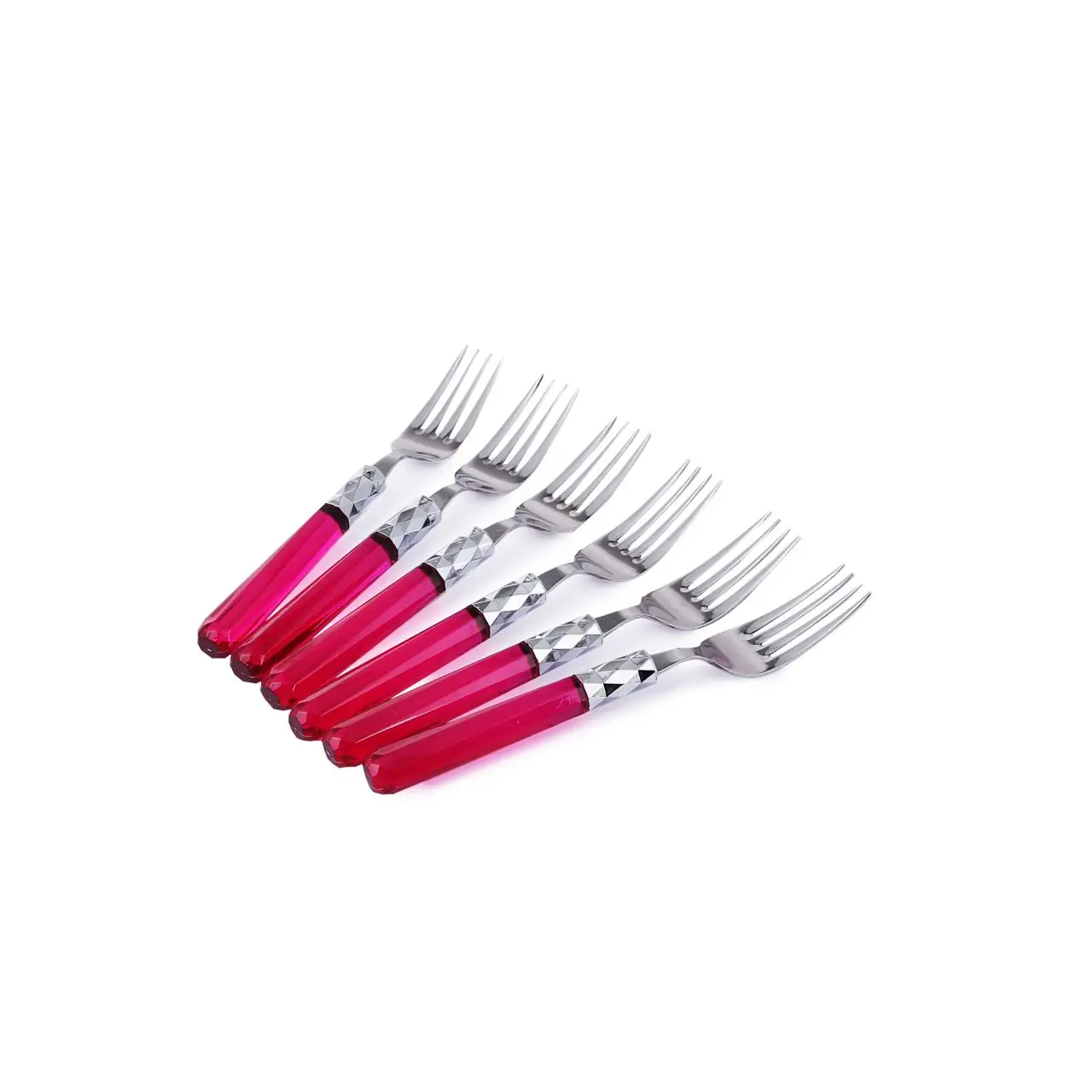 

Pink 6'LI Platinum Dessert Fork Set