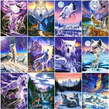 

Evershine 5D DIY Diamond Painting Animal Cross Stitch Diamond Embroidery Wolf Full Square Round Mosaic Full Layout Crafts Kit