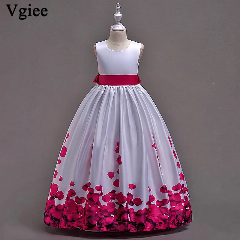 

Vgiee Christmas Dress Girl Kids Baby Pincess Girl Dresses For Weddings Outfits Sleeveless Solid Party Crystal Dress 2019 CC060