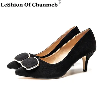 

Classice Square Metal Charm Thin High Heels for Women Office Shoes Woman Ladies Size 43 Shallow Shoes Pumps Zapatos Mujer 2020