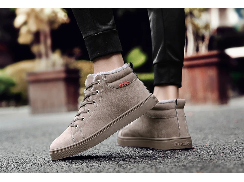 Зимние ботинки; мужские Ботильоны; кожаная обувь; повседневные модные спортивные мужские кроссовки; Черная дизайнерская обувь на платформе; меховая обувь на плоской подошве