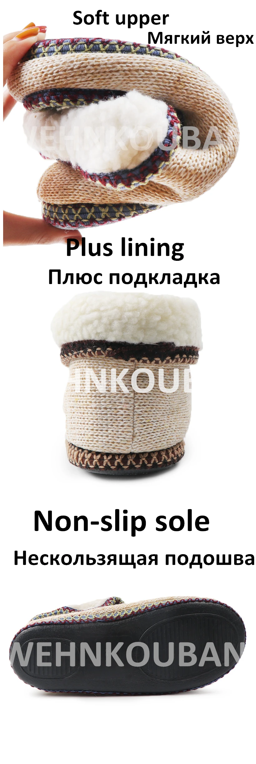 Меховые шлепанцы; женские зимние тапочки; женская теплая плюшевая домашняя обувь; женские пушистые Вязаные домашние тапочки с принтом; pantoufle femme; коллекция года