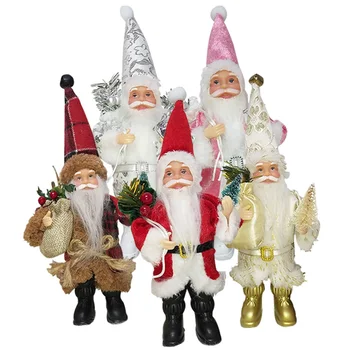 

Santa Claus Doll Christmas Decoration for Home Xmas Figurines Desk Decor New Year Gifts Kids Toy Christmas Tree Hanging Ornament