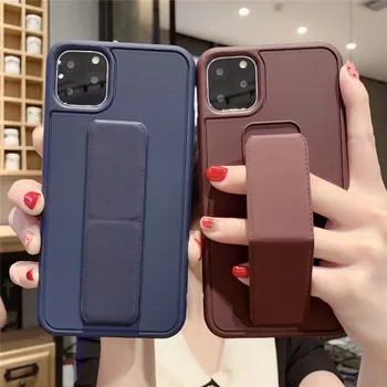 

Candy Color Phone Holder Case For iphone 11 11Pro Max X XS max XR 6 6s 7 8 plus Magnetic bracket Wrist Strap Soft Silicone Cover