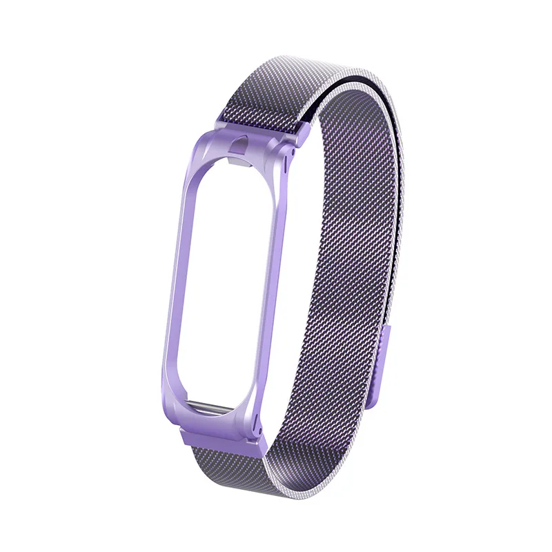 Миланский петлевый ремешок Ми Бэнд 4/3 Метал Бэнд Для Xiaomi Mi Band 4 Браслет Mi Band3 / mi band 3 Аксессуары Магнитная пряжка Quick release - Цвет ремешка: 7358