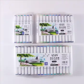 

Professional Color Pointed Marker Pen Anime Painting Art Pen Children Color Double Head Oily Marker Watercolor Brush Pen