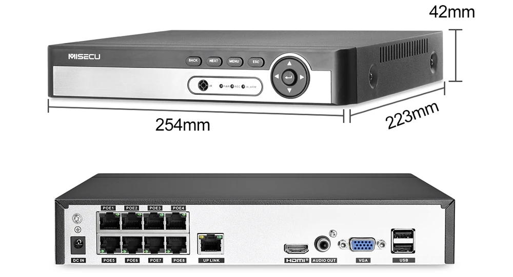 MISECU 8CH Super HD 5MP система видеонаблюдения, металлическая водостойкая наружная AI камера, двухстороннее аудио видео наблюдение