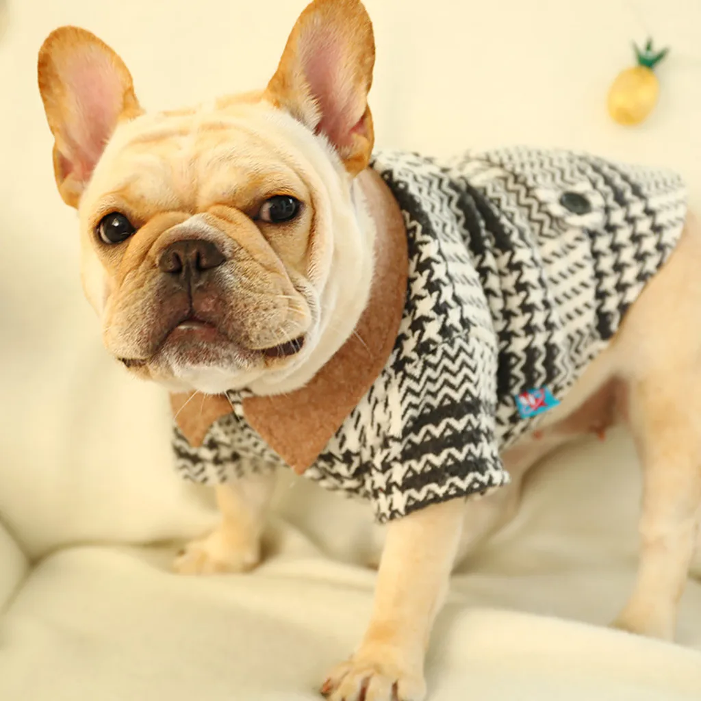 Новая осенне-зимняя теплая полосатая одежда для собак, милая куртка для собак Bad Bully, двуногая куртка для французского бульдога, Одежда для животных