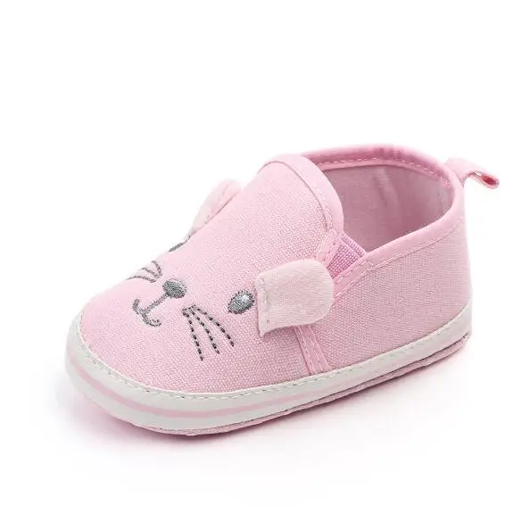 Горячая Распродажа; стильная парусиновая обувь с героями мультфильмов для малышей; детские мокасины с мягкой подошвой; обувь для малышей; нескользящая обувь для малышей - Цвет: Pink cat